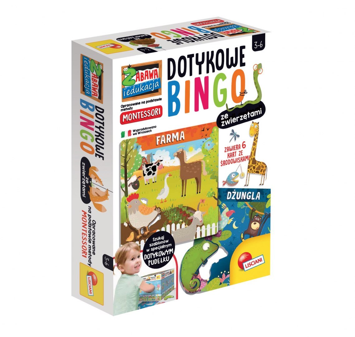 Lisciani: Montessori Plus: Bingo táctil con animales